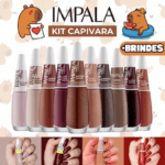 Kit 10 Esmaltes Impala Marrom Nude Esmalte Capivara