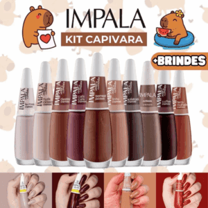 Kit 10 Esmaltes Impala Marrom Nude Esmalte Capivara
