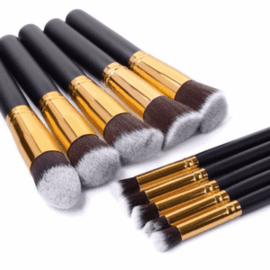 Kit 10 peças pincel kabuki precisão Conjunto de Maquiagem para Sombra Delineador Lábios Pó Base