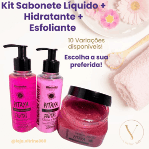 Kit Sabonete + Hidratante + Esfoliante Rhenuks 200ml Corpo e Rosto 10 fragrâncias