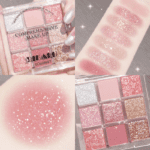 Paleta De Sombras De 9 Cores-Acabamentos Foscos , Brilhantes E Em Tons De Terra , Esfumaçados Azuis-Roxos