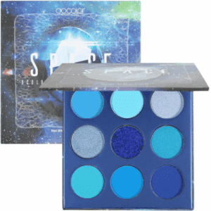 docolor Paleta de sombras, 9 cores, azul, paleta de sombras, pedras preciosas, altamente pigmentadas, brilha, creme, purpurina, pó colorido, misturável, longa duração, paleta de maquiagem à prova